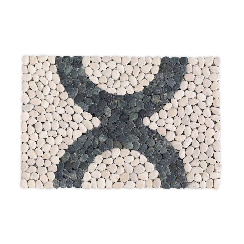 Modern Rainbow Riverstone Doormat - Black